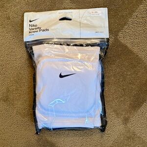 Nike White Knee Pads with Black Logo